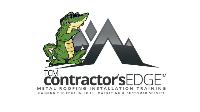 Roofers assessing storm damage on a residential roof with shingles and flashing.