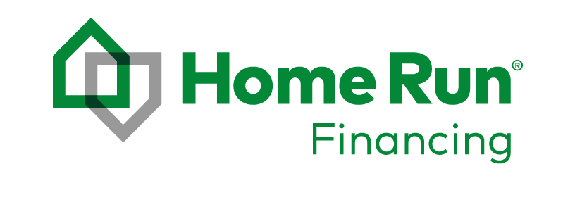 Home Run Financing logo with a green house icon and the words Home Run Financing in green text on a white background.