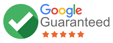 Google Guaranteed badge with a green checkmark and five orange stars next to the words Google Guaranteed. Google Guaranteed badge with a green checkmark and five orange stars next to the words Google Guaranteed.