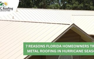 Metal roof installation on a residential house in Florida.