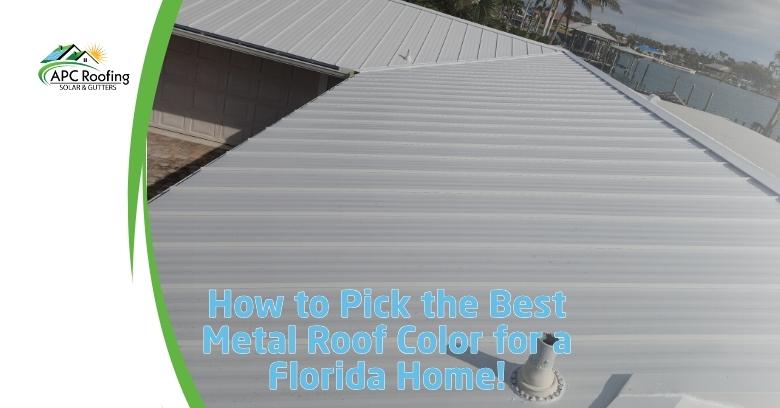 Metal roof with light gray panels on a Florida home for durability and style.