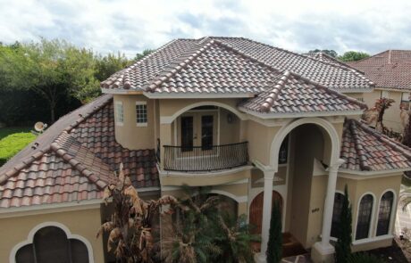 High-quality clay tile roofing on a luxury home.