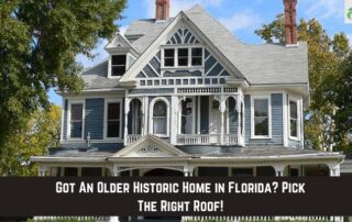 Older Victorian-style home with new roofing installation in Florida.