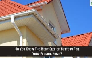 Gutter inspection by roofers on a residential house in Florida, checking for proper size and install.
