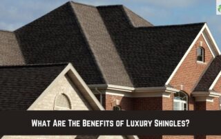 Roofers installing luxury shingles on a residential house roof for enhanced durability and aesthetic.