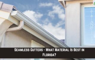 Gutter system installed on house roof to prevent water damage and improve drainage.