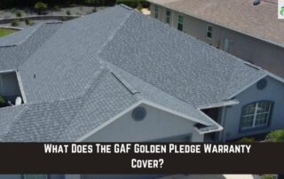Aerial view of a residential roof with asphalt shingles, showcasing a new roof installation by APC R.