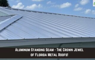 Aluminum standing seam roof installation by APC Roofing.
