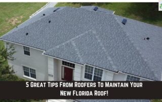 Aerial view of a new residential roof installation by APC Roofing in Florida.