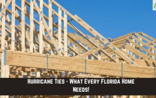 Roof framing construction with storm damage repair in progress.