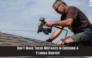Roofing professional using a nail gun on a residential roof during installation.