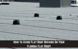 Flat roof repair safety equipment on a Florida flat roof.