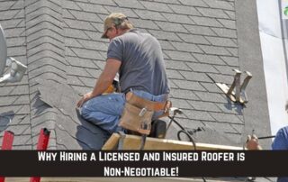 Roofers working on a residential roof installation with safety gear.