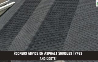 Roofing team inspecting asphalt shingle roof for damage and installation quality.
