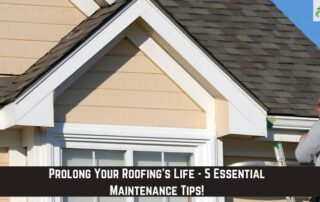 Roofers inspecting a residential roof for proper installation and storm damage repair.