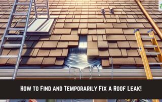 Roof leak caused by damaged shingles and flashing.