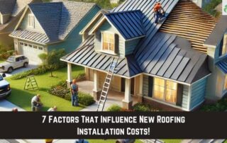Roofers installing metal and shingle roofing on a suburban home.