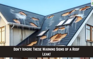 Damaged roof with multiple leaks and missing shingles after storm damage.