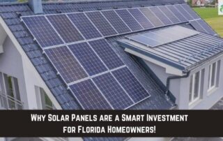 Modern residential roof with solar panels and storm damage repair in Florida.