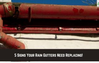 Rusty roof gutter showing signs of wear and potential leaks.