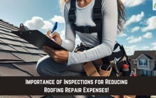 Inspecting roof for storm damage and repairs.
