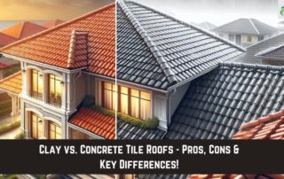 Side-by-side image of clay and concrete tile roofs showing differences in style and material.
