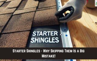 Roofing starter shingles installation for proper roof edge protection.