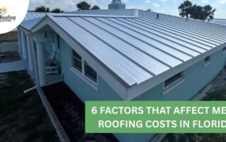 Metal roof installation on a residential home with new roofing panels in Florida.