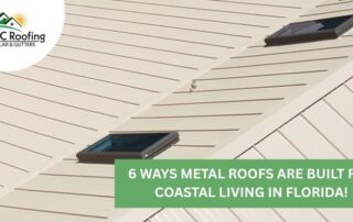 Metal roof with skylights installed by APC Roofing in Florida.