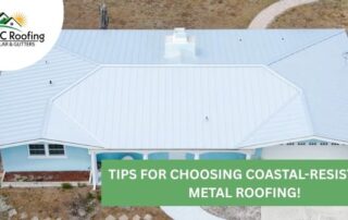 Coastal-resistant metal roofing installation on residential home by APC Roofing.
