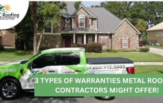 Roofing crew working on a house with new roof installation and storm damage assessment.