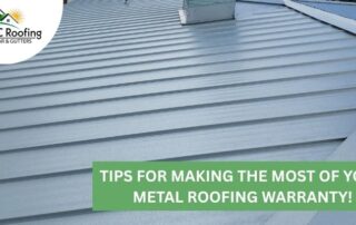 Metal roof installation with new panels and flashing by professional roofers.