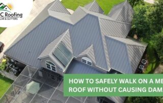 Tips for safely walking on a metal roof to prevent damage and ensure safety during inspections or ma.