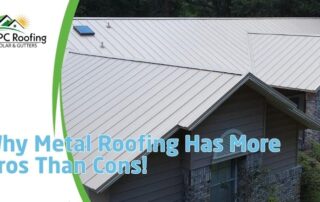 Metal roof installation on residential home with storm damage repair.
