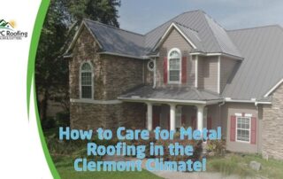 Residential house with metal roof and multiple roof pitches in Clermont climate.