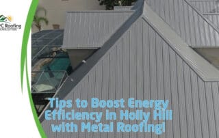 Metal roofing installation on residential homes in Holly Hill, showcasing energy-efficient roofing solutions.