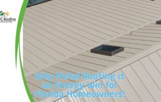 Metal roof with solar skylights, promoting energy efficiency for Florida homeowners.