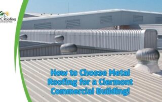 Metal roofing with vents on a commercial building in Clermont.